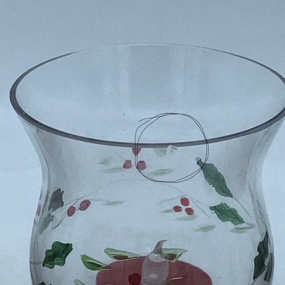 Three Pfaltzgraff Winterberry Glass Tea Light Holders - Picture 10 of 10